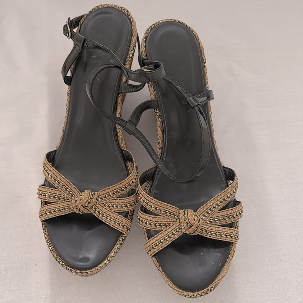 Eric Javitz sling back ankle buckle gingerly worn shoe